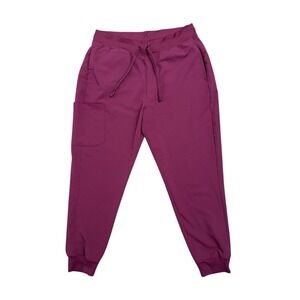 Mandala Burgundy Jogger Scrub Pants Equa-Tek Burgundy Women's Petite Large